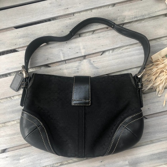 Vintage Y2K Coach Signature Black Soho Boho Purse Bag - Picture 3 of 10